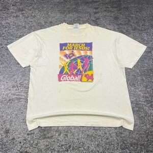 Vintage March For Jesus! T Shirt 1994 Mens XXL White Graphic Hanes Heavyweight